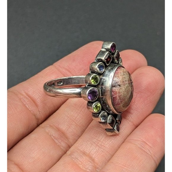 Nicky Butler NB Sterling Silver 925 Multi Gemstone Statement Ring Size 12 - Picture 8 of 10